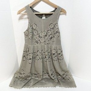 Free People Short Dress Size 8, Taupe/Stone, F851Y996 Lace New With Tags NWT